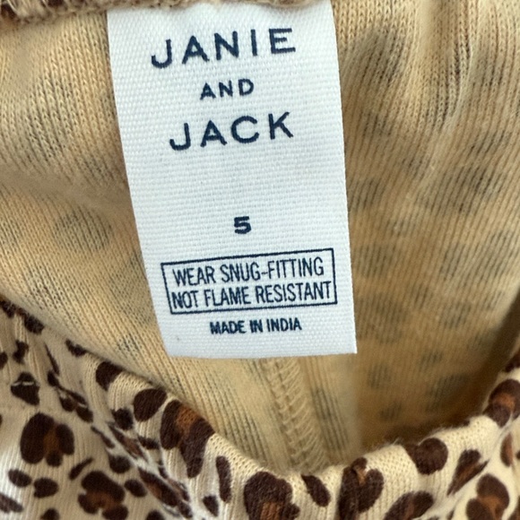 NWT Janie and Jack Girls Brown Leopard Pajama Set! 💯 cotton! - Picture 8 of 8